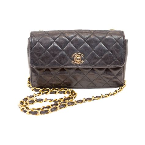 chanel bags non quilted black|Black Chanel cross body bag.